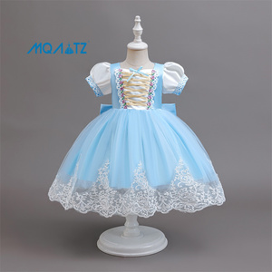 MQATZ Nuevo Vestido <span class=keywords><strong>Maxi</strong></span> Floral de Princesa para Niñas, Cuello Redondo, Espalda Descubierta, Disfraz Formal para Halloween, Cosplay, Fiesta de Cumpleaños para Niñas - Product Image 3