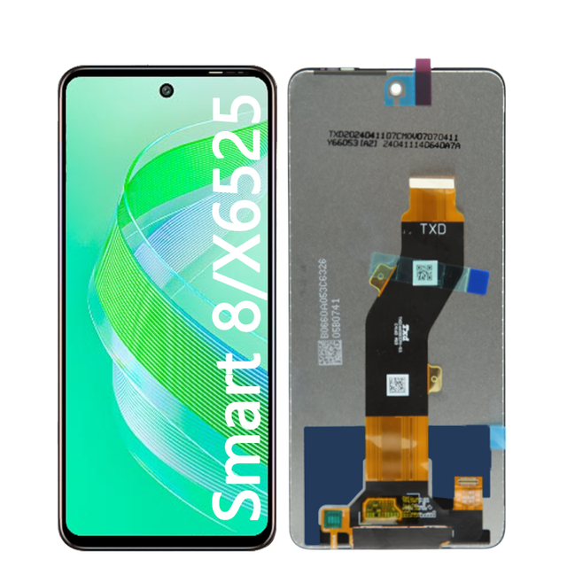 Factory Direct OEM LCD Screen with Digitizer Full Assembly 1-Year Warranty for Infinix Smart 8 X6525