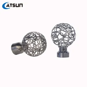 Hot Sale Produkt Gardinen stangen für Windows Eisen Metall dekorative Twisted Cage Gardinen stange Finials