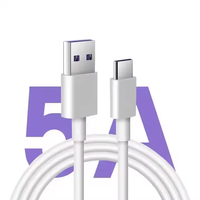 Kabel Data Ponsel USB 2.0 Tipe C 5A, Kabel Pengisian Cepat PVC USB-C, Kabel Pengisian Super Cepat, Promo Panas