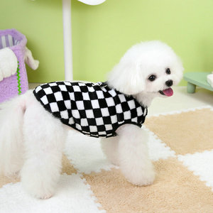 Rompi Anjing Poliester Klasik Musim Semi Gugur, Mewah, Bernapas, Ramah Lingkungan, Nyaman, Motif Kotak-kotak, Ukuran Anjing Kecil dan Sedang 24+ cm - Product Image 6