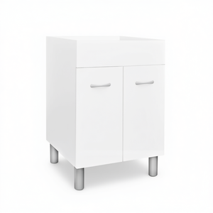 Meuble-vasque en porcelaine blanche modèle Lux 57,5x57,5 cm avec vasque 60x60 pour salle de bain - Product Image 3