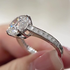 Sang Trọng Đính Hôn Nhẫn Bất Kim Cương 14K Rắn Vàng 1Ct-5ct D Vs1 IGI Chứng Nhận Phòng Thí Nghiệm Grown Kim Cương Tuyệt Vời Cắt Unisex Nhẫn - Product Image 4