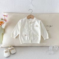 Cardigan en tricot pour filles, style automne, couleur bonbon, à simple boutonnage, nouvelle collection