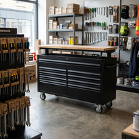 Armoire à outils personnalisée de 61 pouces en acier inoxydable au design moderne établi antirouille avec rangement pour mécanicien d'atelier de réparation automobile