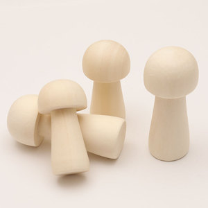 Figurines de champignons en bois faites à la main 85 mm 65 mm, fournitures artisanales en bois naturel pour la décoration DIY - Product Image 3