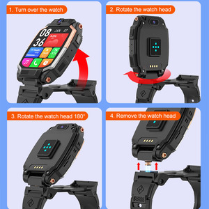 Montre connectée HKSF H13 SIM 4G Full Netcom avec caméra rotative, appel vidéo, positionnement GPS, batterie 840 mAh pour iOS Android, rose - Product Image 2