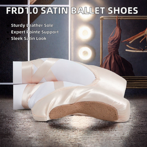 Chaussons de danse Baifa Danzo en satin, doublure en coton, talon plat, chaussures de danse pour femmes, ballet professionnel, satin de haute qualité, faible MOQ, OEM, ODM - Product Image 2