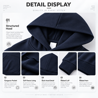 Hoodie Pria Oversize Ramah Lingkungan 430 GSM Campuran Katun Model Pullover Custom OEM