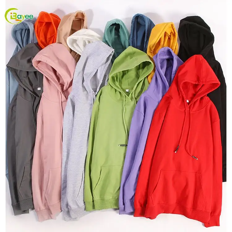 Wholesale High Quality Blank Cotton Oversized Hoodie Pull Over Black Men Hoodies