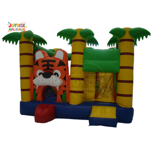 Castillo Inflable Comercial con Tobogán, Diseño de Tigre, Casa de Brinco de PVC para Fiestas Infantiles, Alquiler para Negocios de Entretenimiento en Patios Traseros, 5x5m, Fácil de Instalar - Product Image 1