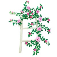 Soie Rose Cascade Décoration Mur Aménagement Paysager Porte Tête Fleur Mur Tuyau Blindage Fleur Vigne Net Rouge Saint Valentin