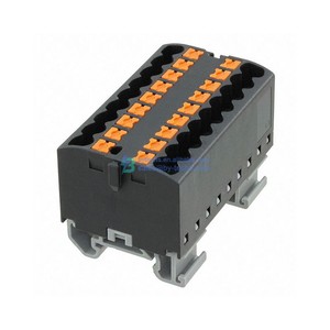 مورد الموصلات: 18 موضع موصل كتلة طرفية PTFIX CLIPLINE ، دفع متوسط في الربيع ، سكة حديدية سوداء - Product Image 1