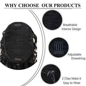 <span class=keywords><strong>Queue</strong></span> <span class=keywords><strong>de</strong></span> <span class=keywords><strong>cheval</strong></span> synthétique à nouer <span class=keywords><strong>de</strong></span> 22 pouces, 150g, longue et bouclée, résistante à la chaleur, fibre capillaire haute température pour femmes européennes - Product Image 4