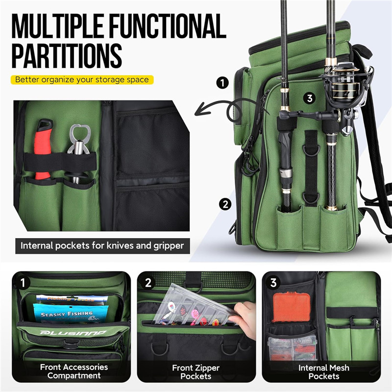 Multifunctional Fishing Tackle Backpack with Rod Holder Water-Resistant Tactical Soft Tackle Lure Box Storage Bag| Alibaba.com Multifunctional Fishing Tackle Backpack with Rod Holder Water-Resistant Tactical Soft Tackle Lure Box Storage Bag| Alibaba.com