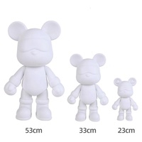 Ours fluide à peindre DIY pour enfants, modèle blanc vierge, style 'Violent Cool Bear'