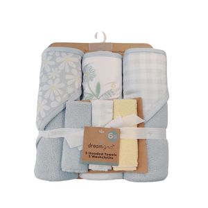 Set da 6 pezzi graziosi asciugamani da bagno per neonati con cappuccio da neonato, morbidi copri fascianti quadrati, Mini panni da bagno per bambini, asciugano rapidamente gli animali - Product Image 6