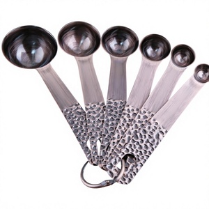 Juego de Cucharas Medidoras de Acero Inoxidable con Mango de Madera, 5 Piezas con Anillo para Colgar, para Cocina y Repostería - Product Image 6