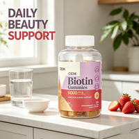 Gummies de biotine en marque blanche OEM, 120 unités, 5000 MCG, Complément alimentaire