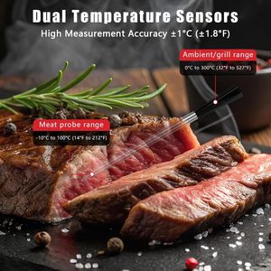 Smart <b>Wireless</b> Meat Thermometer with Ultra-Thin Probes Digital Food Thermometer for Remote Monitoring of BBQ Grill Oven - Product Image 2