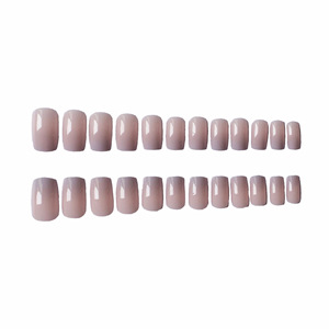 New Arrival 24 Pcs/set Abs Artificial Fingernails Minimalist Medium Almond Shape Gradient White Press <strong>Nails</strong> False <strong>Nails</strong> - Product Image 5