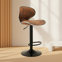 Tabouret de bar pivotant stable en cuir PU gris de luxe moderne, tabourets de comptoir de cuisine, chaise de salle à manger, chaises de bar hautes, restaurant, café