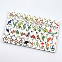 Jeu de Mahjong américain de luxe en acrylique imitation bois, pliable et portable pour 4 joueurs, jeu de table écologique et durable