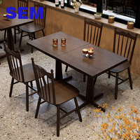 Ensemble de table et chaises de restaurant français SEM en bois massif, table de restaurant occidental, table de café, respectueux de l'environnement, durable