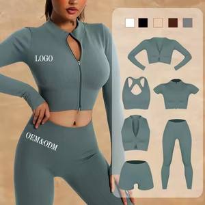 Conjunto Deportivo Personalizado de Fábrica para Mujer, Ropa sin Costuras para Entrenamiento, Gimnasio, Fitness y Yoga - Product Image 1