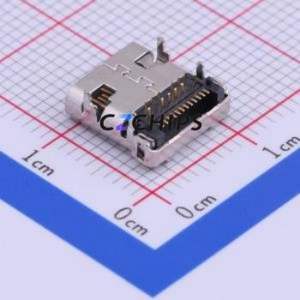 USB-306F USB Connector Through hole Component (THT) Connector Type-C Female Horizontal Mount 24P - Product Image 2