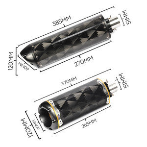 Tubo de Escape de Fibra de Carbono Negro/Plateado para Motocicletas Deportivas Modificadas CBR500/600 ZX6R/10R R6/1 Pequeño Mediano RK8K7 Brothers - Product Image 4
