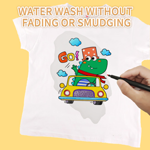 Marqueurs textiles - Stylos à peinture textile <span class=keywords><strong>indélébile</strong></span> non toxique, double pointe oblique - Pointe fine pour le marquage textile - Product Image 3