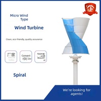 Éolienne hélicoïdale verticale 200W 12/24V, petite unité de production d'énergie éolienne à axe vertical