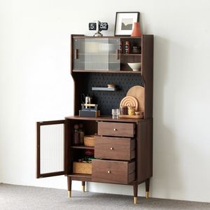 B5144 meubles de cuisine meubles de salle à manger <span class=keywords><strong>buffet</strong></span> en <span class=keywords><strong>bois</strong></span> de noyer antique armoires de cuisine <span class=keywords><strong>haut</strong></span> <span class=keywords><strong>buffet</strong></span> - Product Image 4