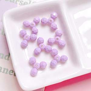 Peinture colorée boule à facettes à trois pétales empilant bricolage chaîne de téléphone portable porte-clés accessoires acrylique perles en vrac - Product Image 3