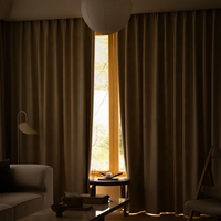 Rideaux occultants personnalisés en tissu beige lisse, rideaux en soie pour salon et chambre à coucher
