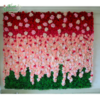 Premier jardin fantaisie écarlate rose vert pelouse fleur artificielle mur mariage Restaurant hôtel librairie événements fête mur décor