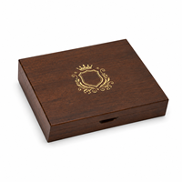 Boîte à cigares rectangulaire en bois brun de luxe, fabriquée à la main, pour le rangement et la présentation de cigares de qualité supérieure