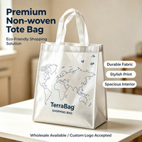 Ecologische open top non-woven boodschappentas, draagtas met aangepaste bedrukking, herbruikbare boodschappentas voor supermarktpromotie