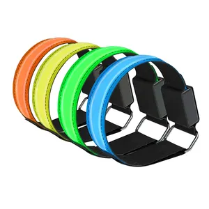 Custom glowing recharge reflective running nylon flashing bracelet light armband led arm band