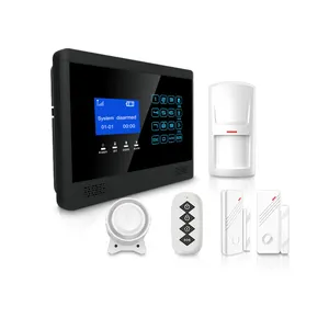Profissional LCD touch screen alarme sistema dual rede 2g 4g wifi gprs segurança alarme sem fio sistema de alarme contra roubo