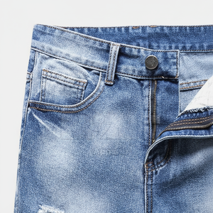 กางเกงยีนส์ขาสั้นทรงลำลองเอวกลาง ผ้าฝ้าย 100% แห้งเร็ว ลายเรียบ สไตล์ใหม่ ผลิตตามสั่ง สีตามสั่ง ผลิตในปากีสถาน - Product Image 2