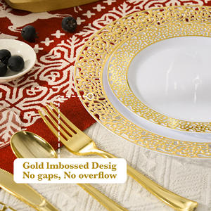 ชุดภาชนะใส่อาหารแบบใช้แล้วทิ้ง PET เป็นมิตรกับสิ่งแวดล้อม 350 ชิ้น สำหรับแขก 50 คน ประกอบด้วย แก้ว ช้อนส้อม ผ้าเช็ดปาก สำหรับงานปาร์ตี้ - Product Image 5