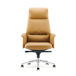 Silla de Oficina Ejecutiva de Cuero Genuino, Giratoria, Reclinable, con Función de Masaje, Silla de Cuero para Restaurante - Product Image 4