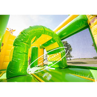 Glissière de videur combinée de château gonflable du monde de girafe d'arrière-cour commerciale pour des enfants pour des fêtes et des locations