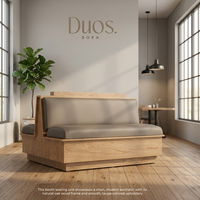 Ensemble de banquettes en bois en forme de L pour restaurant, avec revêtement rembourré, idéal pour café et hôtel
