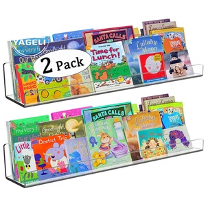 Acrylic <b>Floating</b> Wall Shelf Kids Bookshelf Wall Mounted Ledge Shelf Bathroom Storage Shelves Display Organizer - Product Image 1