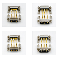 Konektor D-SUB 3W3 3V3 Male Female Sudut Kanan PCB Mount Arus Tinggi Daya Soket D-Sub dengan Braket Emas Padat