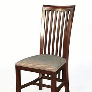 Silla de Comedor Xiora Minimalista de Madera Maciza con Asiento Tapizado, Ecológica y Duradera, Muebles de Comedor Marrones - Product Image 1