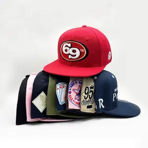 Wholesale Embroidery Sports Snapback Men Gorras 6 Panel Flat Brim Custom Labels For New Baseball Caps Ear Fitted Hat